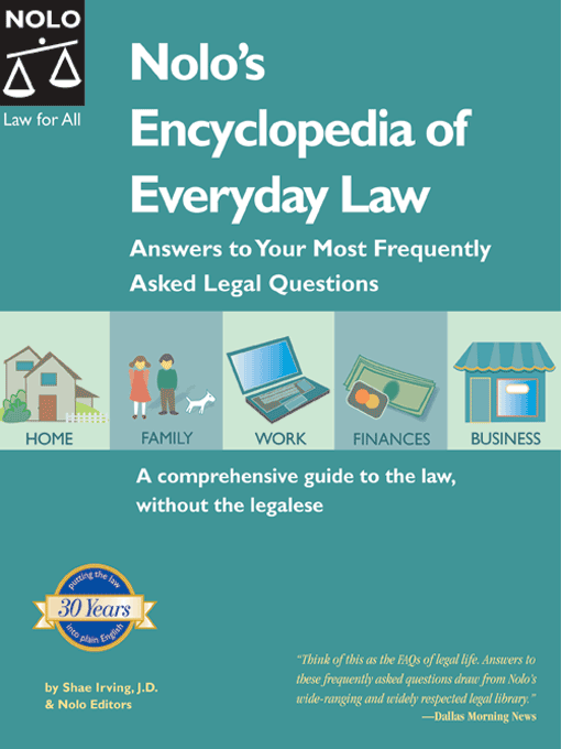 Title details for Nolo's Encyclopedia of Everyday Law by Shae Irving - Available
